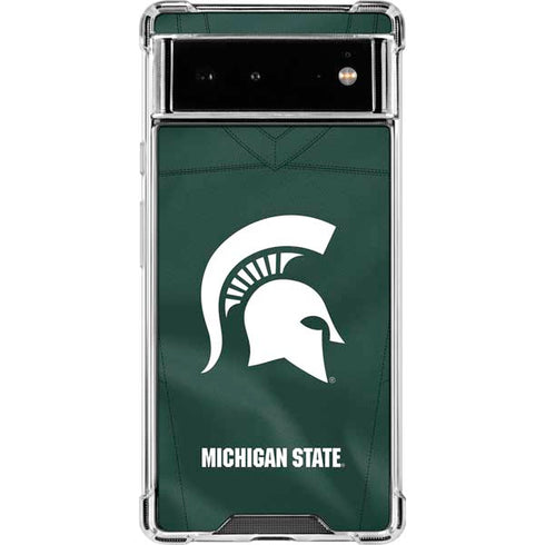 Michigan State University Green Jersey Google Pixel 6 Clear Case